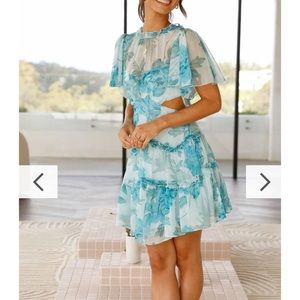 Billy J floral backless dress